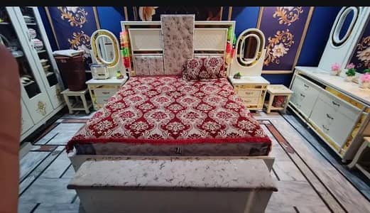 room bed with side table mettress also and wardrobe