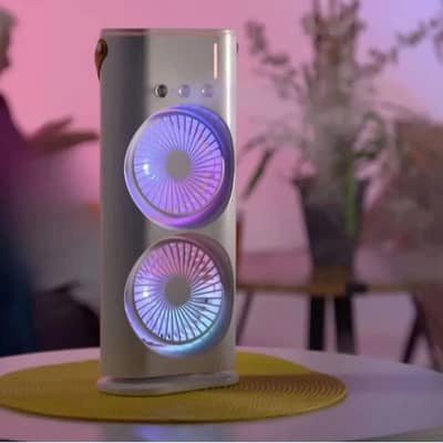 Rechargeable Automatic Rotating Double Spray Mist Fan