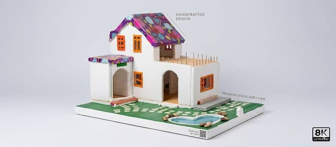 BEAUTIFUL MINI HOUSE DECORATIONS MODEL 8K HANDMADE DOLL HOUSE MODEL