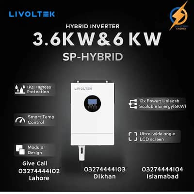 3.6kW and 6kW | Livoltek SP-Hybrid Series | Solar Inverters