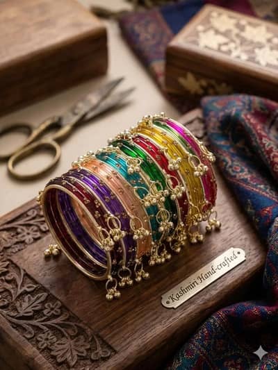 Multicolour gemstone Bangle set for women