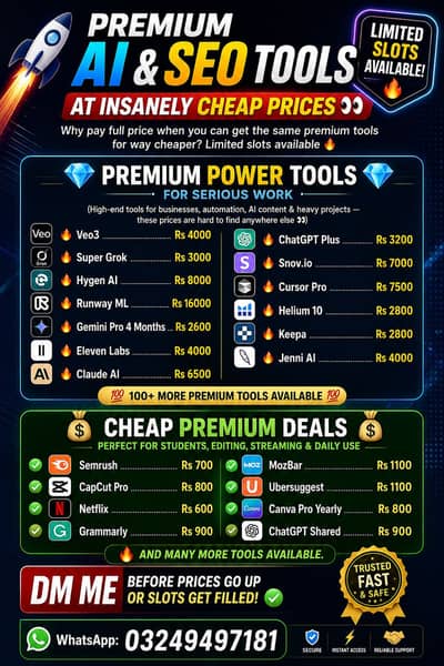 PREMIUM AI & SEO TOOLS AT INSANELY CHEAP PRICES