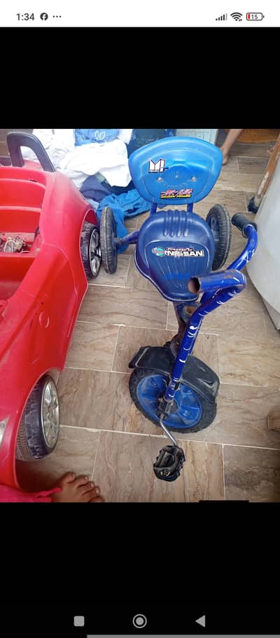 Kids cycle and car