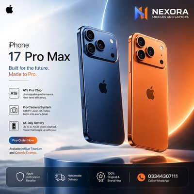 iphone 17 pro max -Blue Titanium & Cosmic orange /Brand new /Nexora