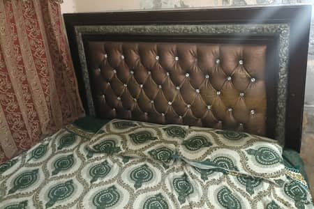 Double Bed Wooden in 8/10 Condition Without Mattress