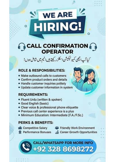 call confirmation. . contact number 032886/98272