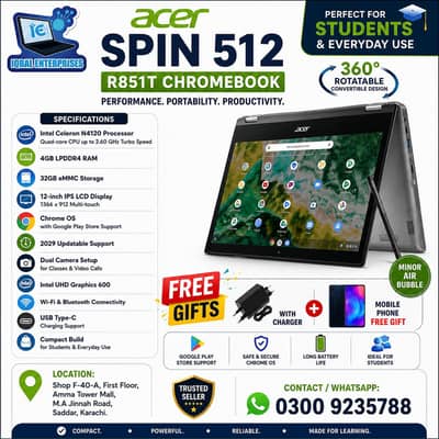 Acer Spin 512 R851T Chromebook | Touch Screen | 4GB RAM
