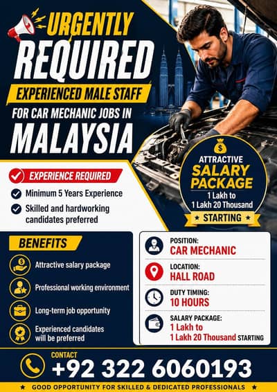 Job in malysia for car machanic
