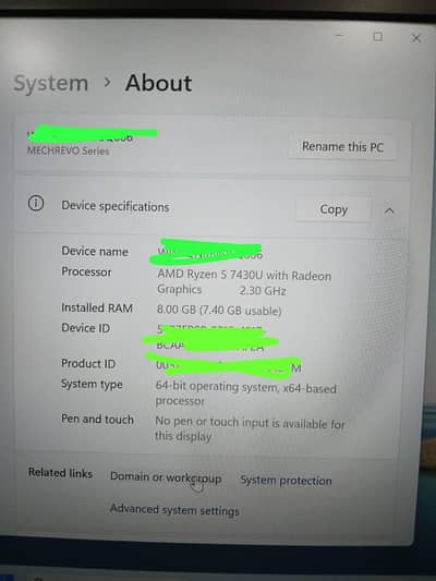 MECHREVO Ryzen 5 7430U Laptop | 8GB RAM | Windows 11 | Excellent cond