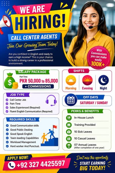 job in Lahore girls & boys