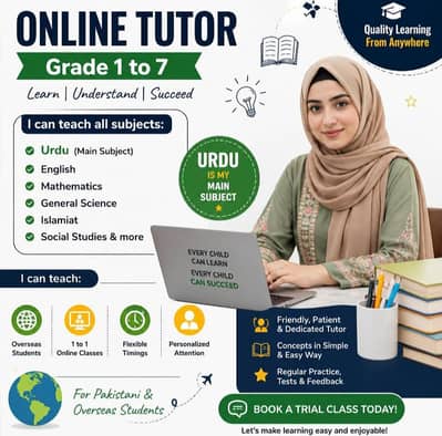 Im an Urdu tutor. I can teach nearly all subject