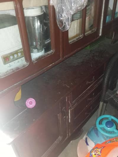 "Wooden Showcase for Sale - Good Condition"