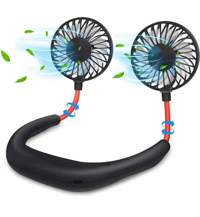 Portable Rechargeable Neck Fan – Hands Free Cooling Fan for Summer