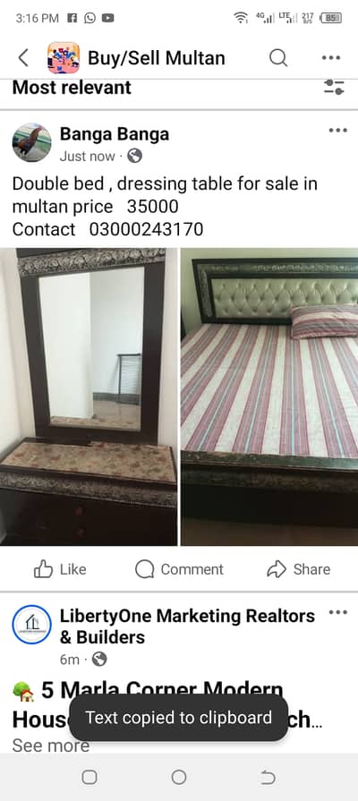 Double bed with dressing table