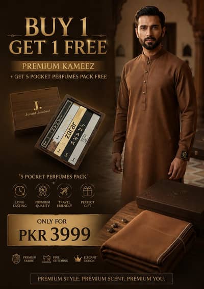 Offer Buy 1 Shalwar Kameez and Get 5 Pocket Perfumes By J. Free