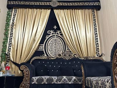 Black and Gold Luxury Sofa Set