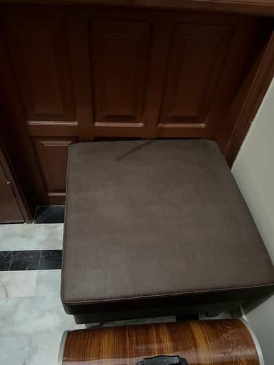 3 seater rexine sofa with leg rest