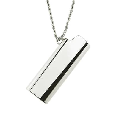 men silver pendant Necklace with Twis chain