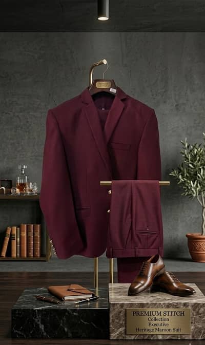 Premium Maroon coat– Sharp & Elegant Formal Wear