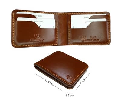 Premium Quality Handmade Genuine Crazy Horse Leather Brown Bi-Fold Wal