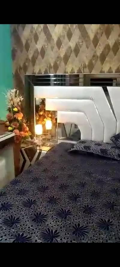 mirror work Deco furniture king size bed without matress