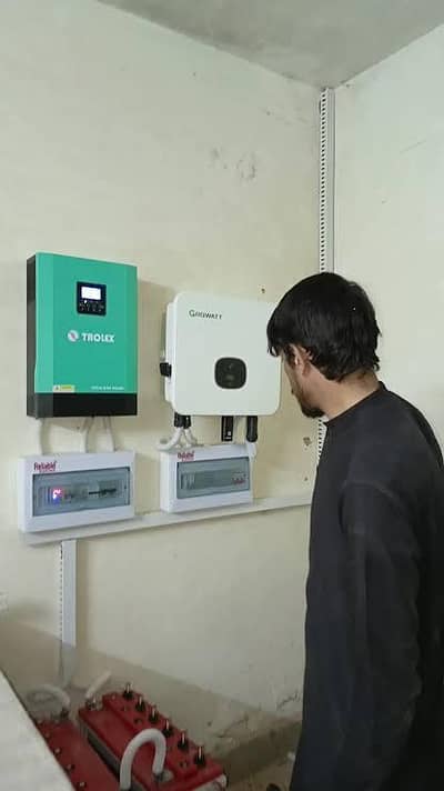 solar installation, inverter and structure