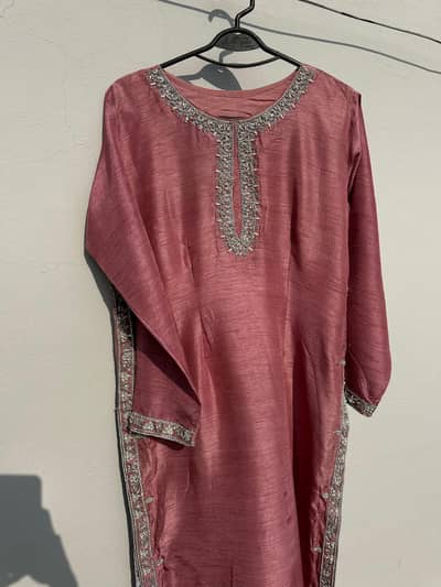 3 piece hand embroidered adda work dress