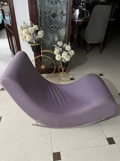 Used Purple leather rocking chair