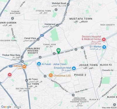 2 Kanal Plot Corner Facing Canal Semi Commercial Plot Super Hot Location With Direct Owner meeting Available For Sale In Johar Town Phase 2