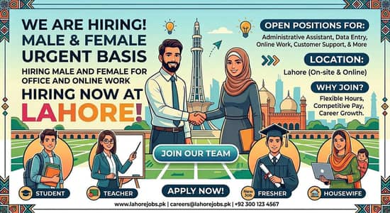 Hiring Now At Lahore!!!