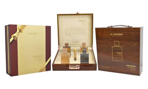 HARAMAIN AMBER OUD COLLECTION PERFUMES GIFT SET (GOLD EDP 60ML+BLEU 60