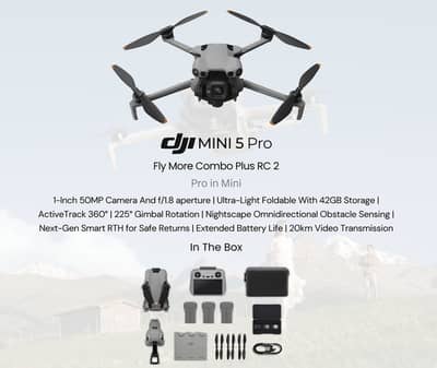Dji mini 5 Pro fly more Combo RC 2 battery Cycle 0-0-0