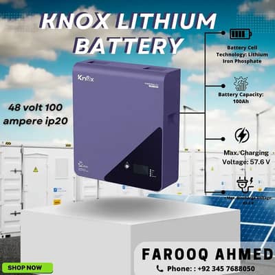 Knox  battery 48 volt 100  ip54 Lithium Ion