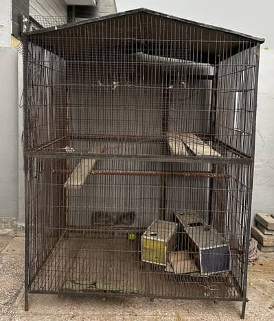 Double portion birds cage