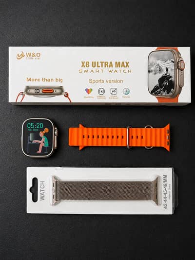 X8 Ultra Max Smart Watch + box and Extra Metal Strap