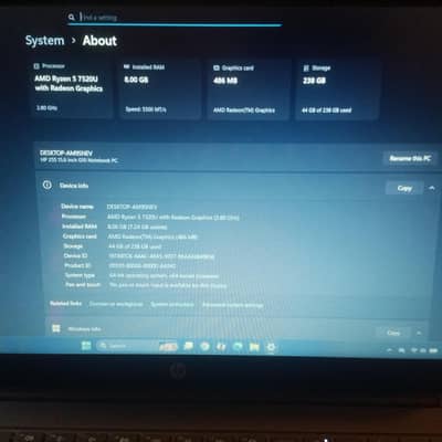 HP 255 G10 Notebook  AMD Ryzen 5 7th generation