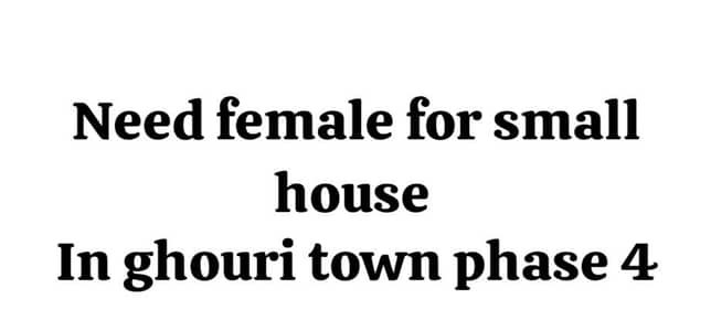 need female for house chores