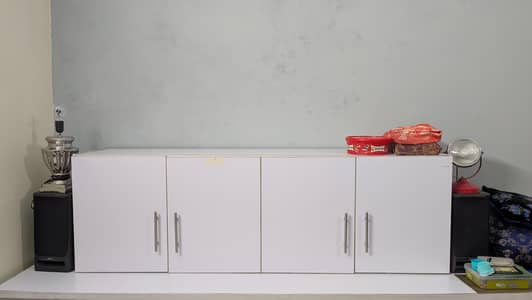 Modern White Storage Cabinet / TV Unit / Sideboard – 6.2 ft Wide