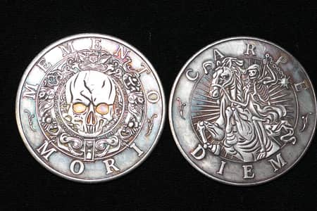 USA MEMENTO MORI 1888 CARPE DIME OLD COIN, USA RARE DEATH D DAY COIN