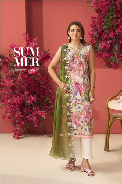 Printed Dresses/3 Piece/Fancy Lawn Collection/ Latest Ladies Wear/