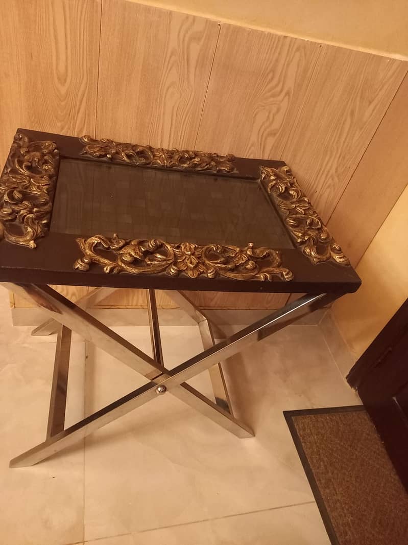 Fancy Folding Serving Table - Wooden Table -Folding Table - Table 1