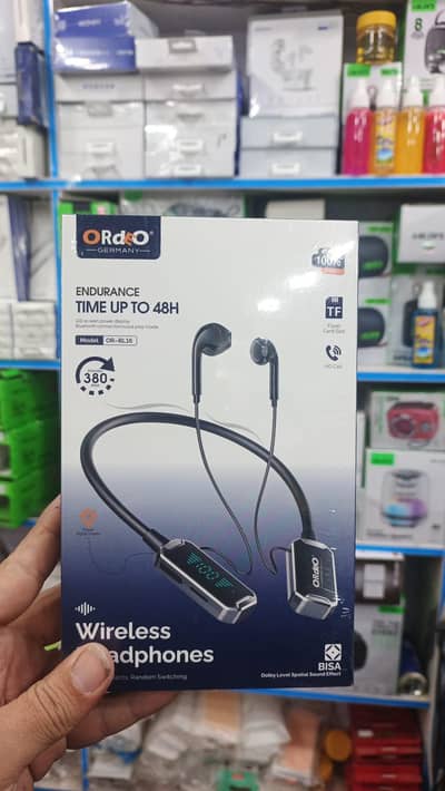 ordeo OR-bl16 neckband headphone| 48 | led display TF card support|