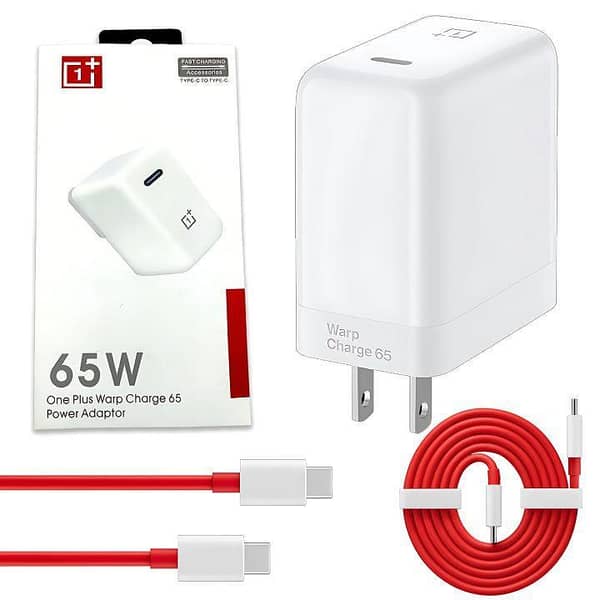 Original 65 W 1+ One Plus ORIGINAL CHARGER FAST CHARGING TYPE C TO C Cable ORIGINAL Charger 100 % charger with  type c cable