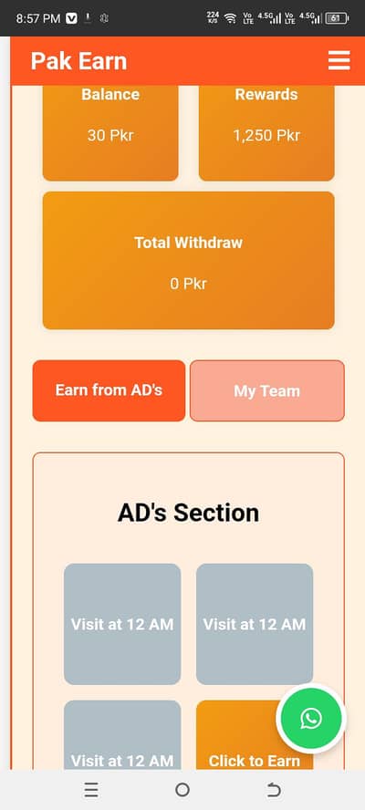 mery pas adds dekhny WALA earing app hai