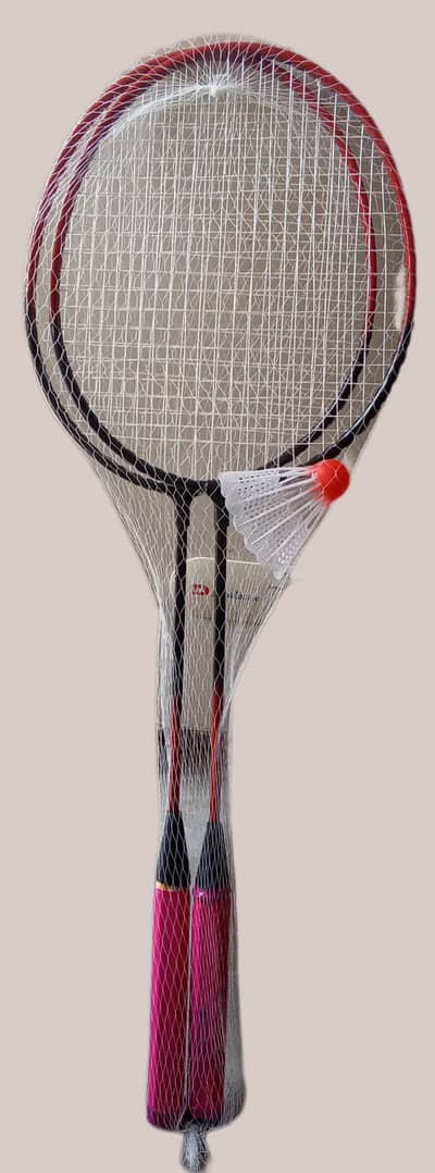 Steel made badminton racket with free shuttlecock