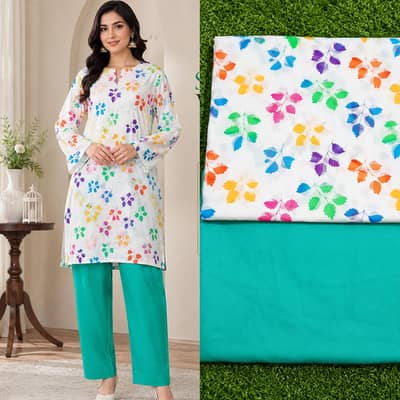 2 pcs printed lawn