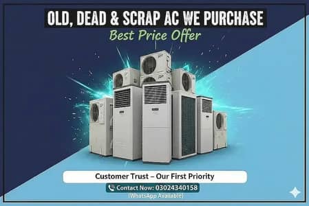 We buy Window AC / Split AC / Scrap AC / DC Inverter / Chiller AC