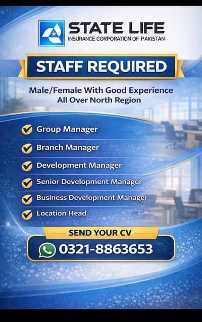 We are hiring male and female staff for our office