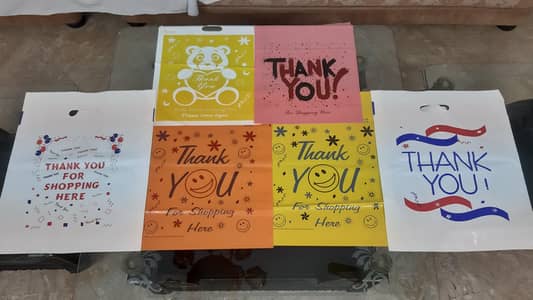 Shopping/packing/polythene/thankyou/welcome/plastic/shoppers/handbags