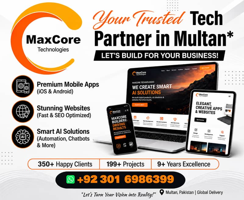 Web Developer in Multan, Mobile App Development & SEO , Website Design 0
